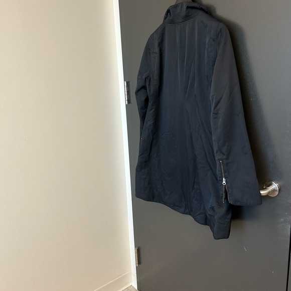 Eileen Fisher XS fleece lined GUC Utility Jacket Asymmetrical Zipper High Collar - Picture 11 of 14